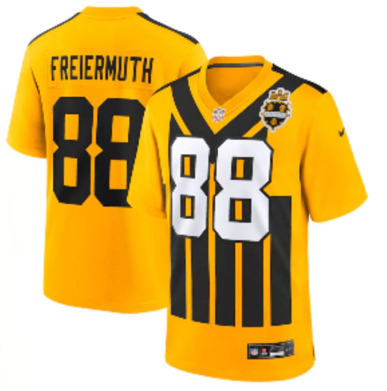 Men 2025 Pittsburgh Steelers #88 Freiermuth Yellow Retro Nike Limited NFL Jersey style 002->pittsburgh steelers->NFL Jersey